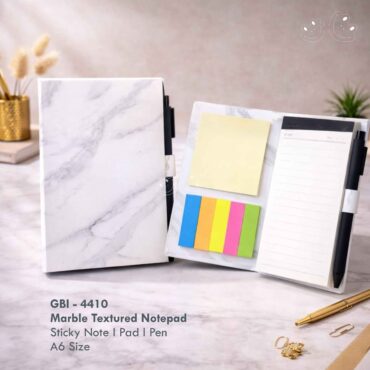 GBI-4410 Marble Notepad with Sticky Notes & Pen