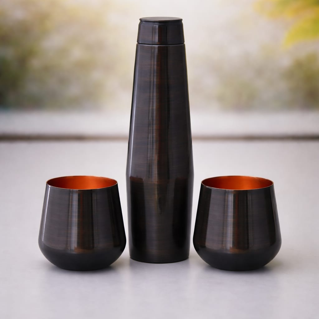 GBI-4171 99% Copper Bottle & 2 Glasses Gift Set