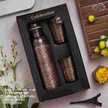 GBI-4169 99% Copper Bottle & Glass Gift Set