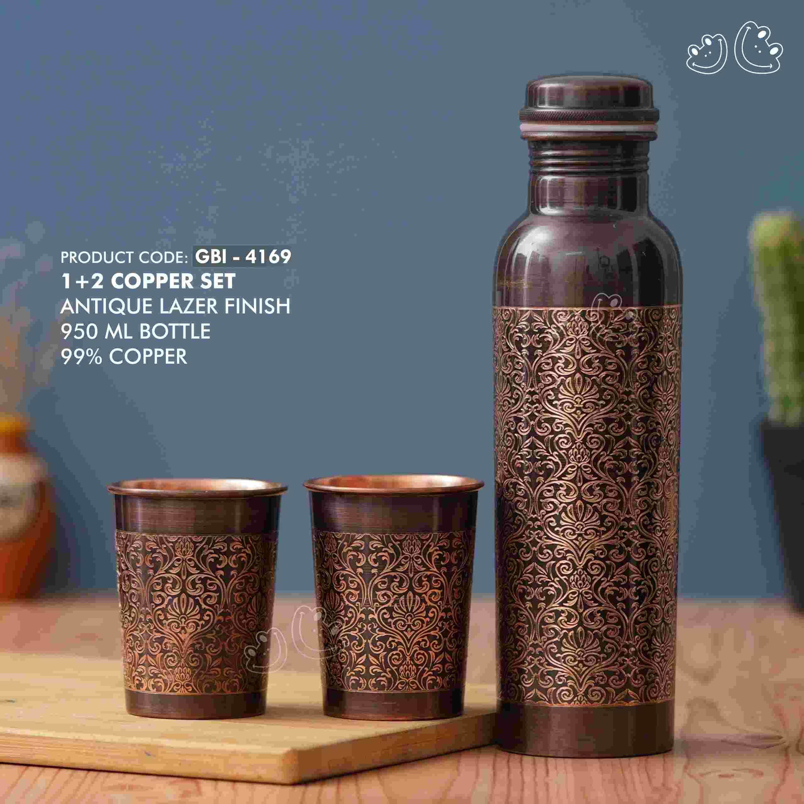 GBI-4169 99% Copper Bottle & Glass Gift Set