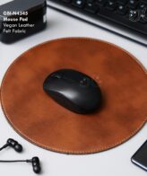 GBI-R4345 Vegan Leather Round Mouse Pad