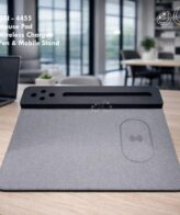 GBI-R4455 Mousepad with Pen, Mobile Stand & Wireless Charging