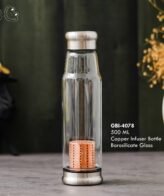 GBI- 4078 Copper Infuser Borosilicate Glass Water Bottle