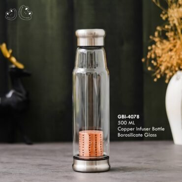 GBI- 4078 Copper Infuser Borosilicate Glass Water Bottle
