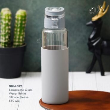 GBI- 4082 Borosilicate Glass Water Bottle With Silicone Sleeve