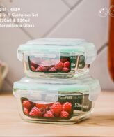 GBI-4159 Borosilicate Glass Container Set 320 ML & 520 ML