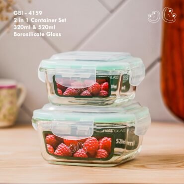GBI-4159 Borosilicate Glass Container Set 320 ML & 520 ML