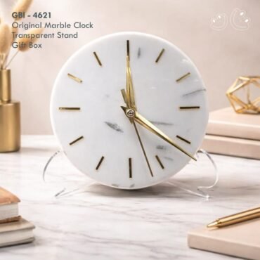 Original Marble Clock With Transparent Stand - GBI 4621