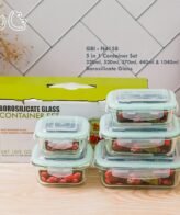 GBI- N4158 Borosilicate Glass 5 in 1 Container Set