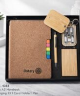GBI-4388 Cork A5 Notebook with Charging Kit| Card Holder | Pen
